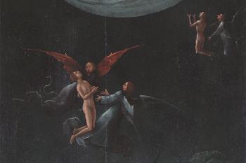 Vize posmrtného života: Vstup blažených do nebes, asi 1505 - 1515, Hieronymus Bosch (asi 1450-1516) Vize posmrtného života: Vzestup blahoslavených, asi 1505-1515 Olej na dubové desce; 88,8 × 39,9 cm Benátky, Muzeum Palazzo Grimani, Gallerie dell'Accademia, Benátky © Gallerie dell'Accademia di Venezia, Ministerstvo kultury © G.A.VE Photo archives