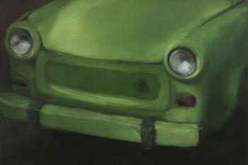 Milan Salák, Trabant, 1997, olej na plátně, 120 x 110 cm. Zdroj: Adolf Loos Apartment and Gallery