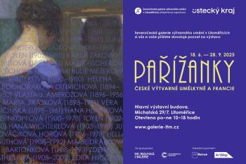 Pozvánka na výstavu Pařížanky. České výtvarné umělkyně a Francie (2025), zdroj: Severočeská galerie výtvarného umění
