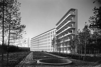 Sanatorium v Paimiu (30. léta 20. století). Autor: Gustaf Welin. Zdroj: Alvar Aalto Foundation