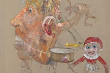 Jiří Anderle, Bubeník a žrout, akryl a propiska na plátně. Zdroj: Adolf Loos Apartment and Gallery