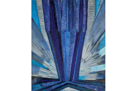 František Kupka: Tvar modré, (1913, olej na plátně), foto: Adolf Loos Apartment and Gallery, Seznam Zprávy