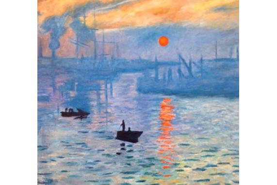 Claude Monet: Pohled na přístav Le Havre v mlze, 1872, zdroj: Musée Marmottan Monet
