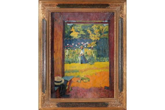 Kubín Otakar (Coubine Othon): Výhled do zahrady z umělcova ateliéru „Bouda“, 1906, olej na plátně, 81 x 60,5 cm