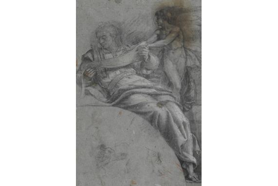 Sebastiano del Piombo, Sedící prorok s andělem, 1516, zdroj: Arcibiskupství olomoucké – Arcidiecézní muzeum Kroměříž