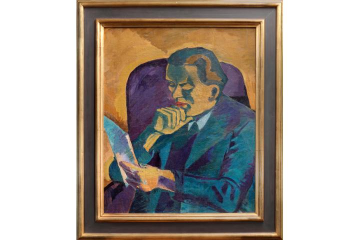 Bohumil Kubišta, Podobizna čtenáře (Podobizna prof. Antonína Matějčka), 1910, olej na plátně, zdroj: Adolf Loos Apartment and Gallery