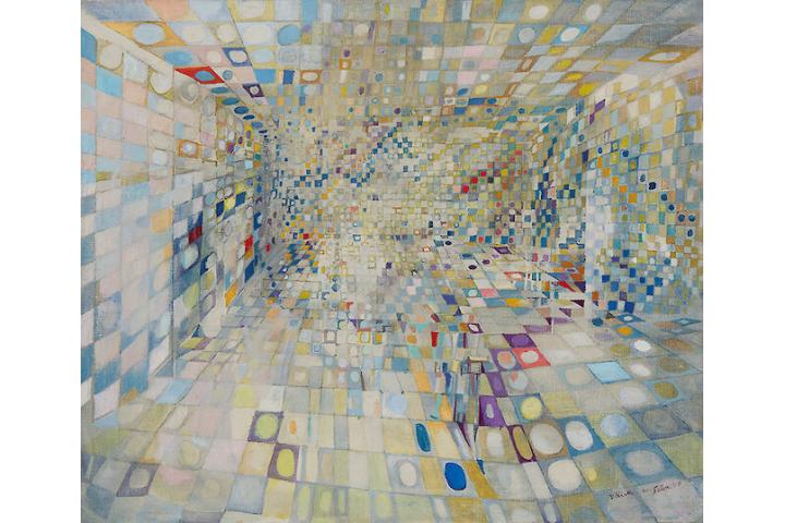 Maria Helena Vieira da Silva, The Hallway or Interior (Le Couloir ou intérieur), 1948, zdroj: Adolf Loos Apartment and Gallery, Peggy Guggenheim Collection